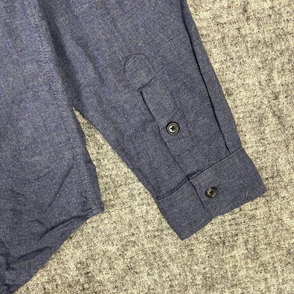 Gap Shirt Mens Small Blue Flannel Button-Front Long-Sleeve Business Casual - Picture 4 of 11